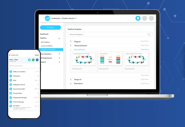 Taskflow Management Application Development with Communication Services