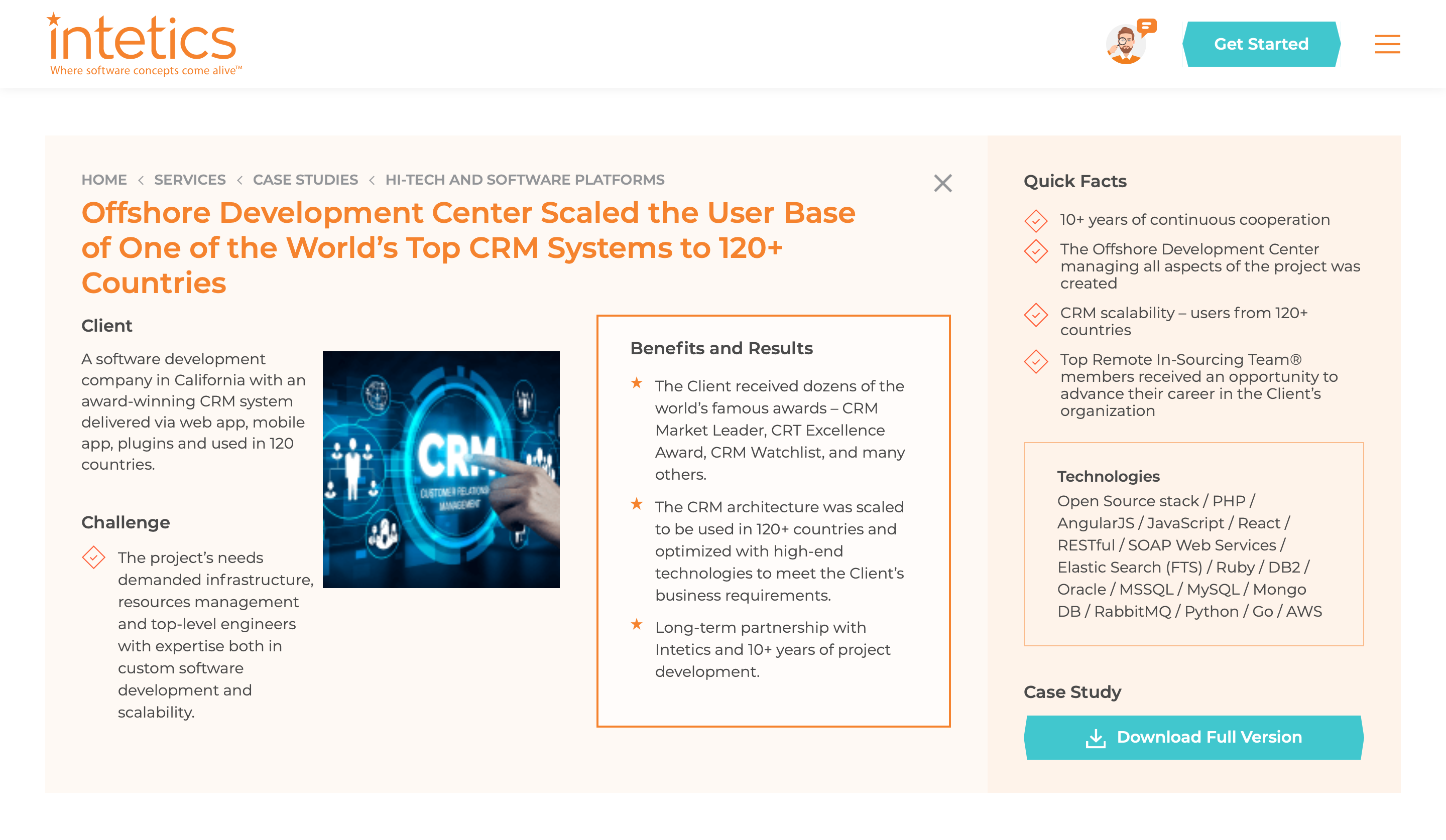 Offshore Development Center Scaled the User Base of One of the World’s Top CRM Systems to 120+ Countries